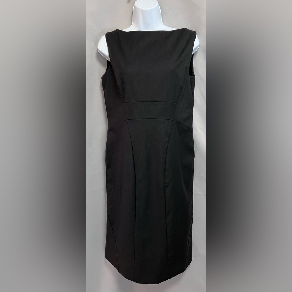 Rene Lezard Women’s Midi Dress Black 100% Wool Sz 42‎
